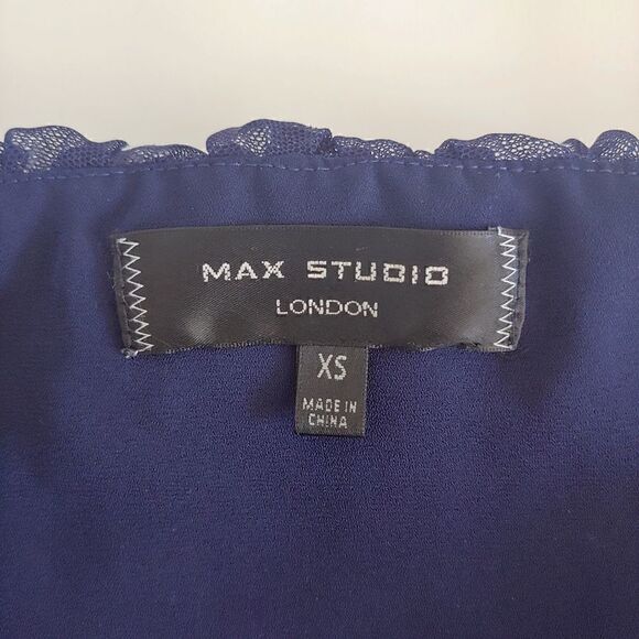 Max Studio London Women's Boho Dress Blue and White Floral Size XS - Picture 8 of 11